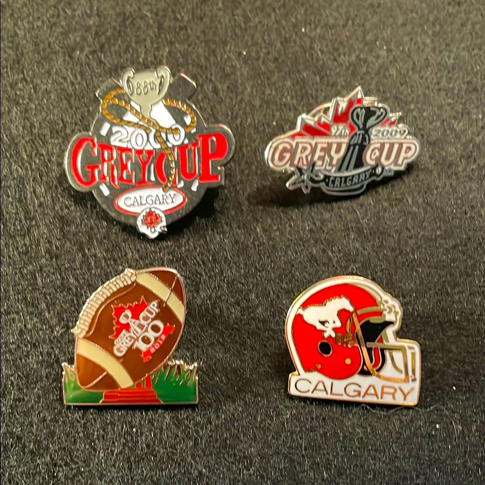 Grey Cup & Calgary CFL 4 Collectible Pins